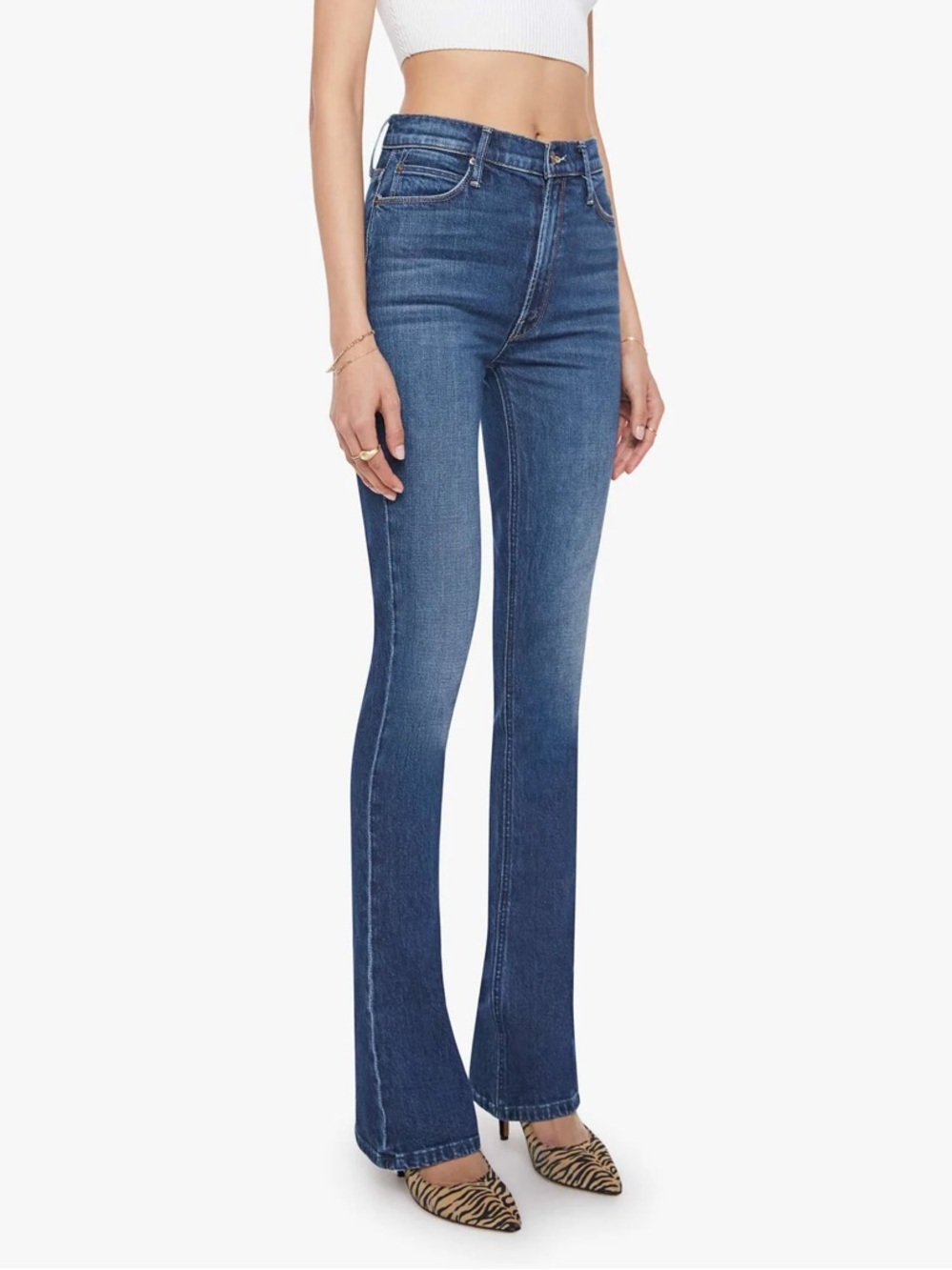 Mother High-Waisted Runaway Stretch Bootcut in Dark Blue - Size 27 Long - Picture 2 of 11